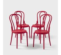 ProduceShop - Juego de 4 sillas de polipropileno para cocina y comedor Fly Red