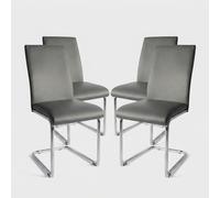 Produce Shop Juego de 4 sillas de salón de estilo contemporáneo Moiré - Gris