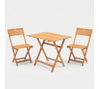 Hanah Home Conjunto de mesa y sillas de jardín My003 de madera de haya marrón