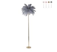 ProduceShop - Lámpara de pie con pantalla de plumas y 3 puntos de luz h160cm Palm L Gray