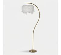 ProduceShop - Lámpara de pie de arco en metal y plumas Semi Arc