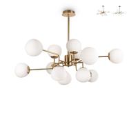 ProduceShop - Lámpara de techo 12 esferas de cristal mate de diseño moderno Erich Maytoni Gold