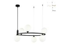ProduceShop - Lámpara de techo de salón sala de estar moderno círculo suspendido 6 esferas de luces Ring Black