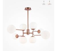 ProduceShop - Lámpara de techo moderna con 8 esferas de cristal blanco Erich Maytoni Gold