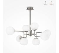 ProduceShop - Lámpara de techo moderna con 8 esferas de cristal blanco Erich Maytoni Silver