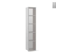 ProduceShop - Librería moderna multiusos columna abierta con 5 compartimentos Hill White