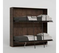 ProduceShop - Litera abatible en madera de nogal, colchón 85x185cm Kando 2MNC