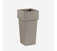ProduceShop - Macetero alto exterior cuadrado de polietileno 47x100cm Nova Beige
