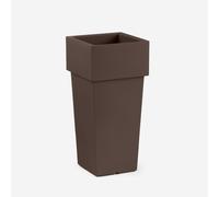 ProduceShop - Macetero alto exterior cuadrado de polietileno 47x100cm Nova Brown