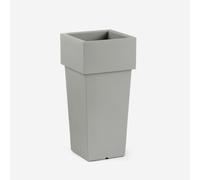 ProduceShop - Macetero alto exterior cuadrado de polietileno 47x100cm Nova Silver