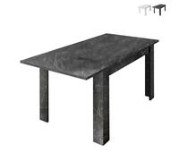 ProduceShop - Mesa de comedor extensible efecto mármol 90x137-185cm moderna Auris Black