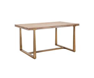 ProduceShop - Mesa de comedor rectangular de metal y madera 90x150cm moderna Ankara