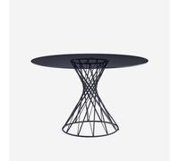 ProduceShop - Mesa de diseño redonda moderna de cristal negro 120cm para salón Naji