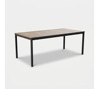 ProduceShop - Mesa de jardín de metal efecto madera 200 cm Porto 200 Black