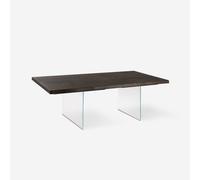 ProduceShop - Mesa extensible de roble y cristal para comedor 160/240x90 Forest Dark brown