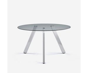 ProduceShop - Mesa redonda de diseño moderno de cristal de 130 cm con patas de metal Orun
