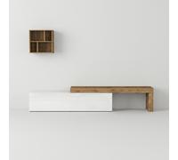ProduceShop - Mueble de salón con soporte para TV y librería Zorel White