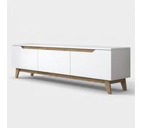 ProduceShop - Mueble moderno para TV 180cm blanco y madera con 3 puertas Amelia