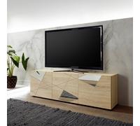 ProduceShop - Mueble para TV de 3 puertas en roble, diseño geométrico, Brema RS Vittoria.
