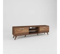 ProduceShop - Mueble para TV Mobile con 2 puertas abatibles y 2 estantes de madera color nogal Walnut