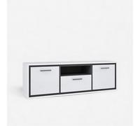 ProduceShop - Mueble para TV moderno blanco brillante y gris 158x52 Rigmor