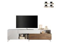 ProduceShop - Mueble TV moderno blanco madera con cajón y 2 puertas 241x42x67cm Clere Elm - bright white