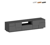 ProduceShop - Mueble TV moderno con soporte, 4 puertas y cajón 220x45x46cm Chiron Anthracite