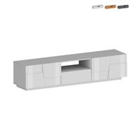 ProduceShop - Mueble TV moderno con soporte, 4 puertas y cajón 220x45x46cm Chiron Bright white