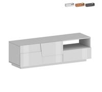 ProduceShop - Mueble TV salón diseño moderno 2 puertas 1 cajón 150 x 44 x 46 cm Trevis Bright white