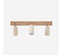 ProduceShop - Plafonera de 3 luces en madera y piedra natural Liebe