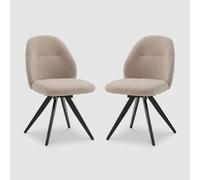 ProduceShop - Set de 2 sillas de comedor acolchadas para salón Giorgia Beige