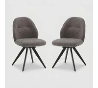ProduceShop - Set de 2 sillas de comedor acolchadas para salón Giorgia Gray