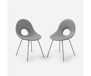 ProduceShop - Set de 2 sillas de diseño en polietileno y hierro para interior y exterior Candy Iron