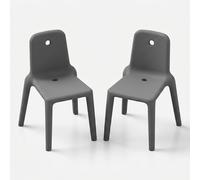 ProduceShop - Set de 2 sillas de diseño para interior y exterior en polietileno Mellow Iron