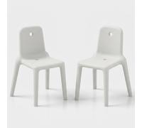 ProduceShop - Set de 2 sillas de diseño para interior y exterior en polietileno Mellow White