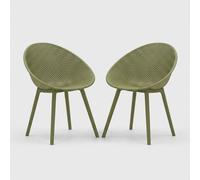 Mauro Ferretti Silla Ibiza Verde Set 2 uds Polipropileno 59X59X83 cm