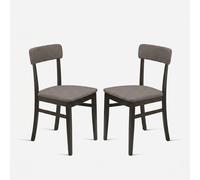 ProduceShop - Set de 2 sillas de madera acolchadas para comedor Lipsia Gray