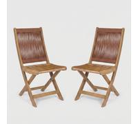 ProduceShop - Set de 2 sillas plegables de madera para exterior Danubio Red