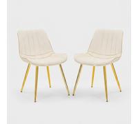 ProduceShop - Set de 2 sillas tapizadas en tela y metal para comedor Paris