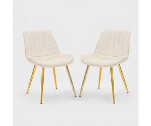 ProduceShop - Set de 2 sillas tapizadas en tela y metal para comedor Paris