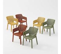 ProduceShop - Set de 6 sillas con reposabrazos para interior y exterior Elisa Chair Multicolor
