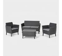 ProduceShop - Set de jardín Salemo con cojines y mesa arcón de almacenaje Black
