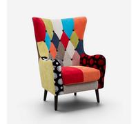 ProduceShop - Sillón bergère tapizado en tela patchwork Imperial