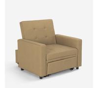 ProduceShop - Sillón cama individual con reposabrazos de diseño moderno Brooke Beige