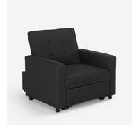 ProduceShop - Sillón cama individual con reposabrazos de diseño moderno Brooke Black