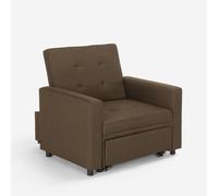 ProduceShop - Sillón cama individual con reposabrazos de diseño moderno Brooke Brown