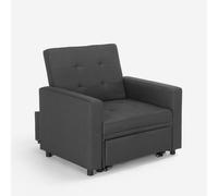 ProduceShop - Sillón cama individual con reposabrazos de diseño moderno Brooke Gray