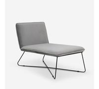 ProduceShop - Sillón chaise longue de diseño moderno y minimalista en terciopelo Dumas Gray