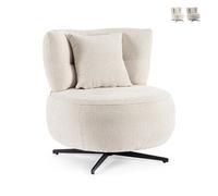 ProduceShop - Sillón de salón efecto chenilla diseño moderno Bizzotto Gonnie Ecru
