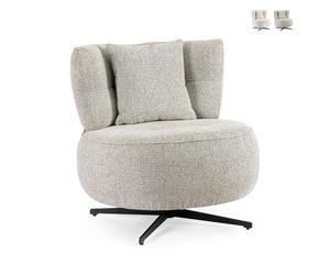 ProduceShop - Sillón de salón efecto chenilla diseño moderno Bizzotto Gonnie Gray